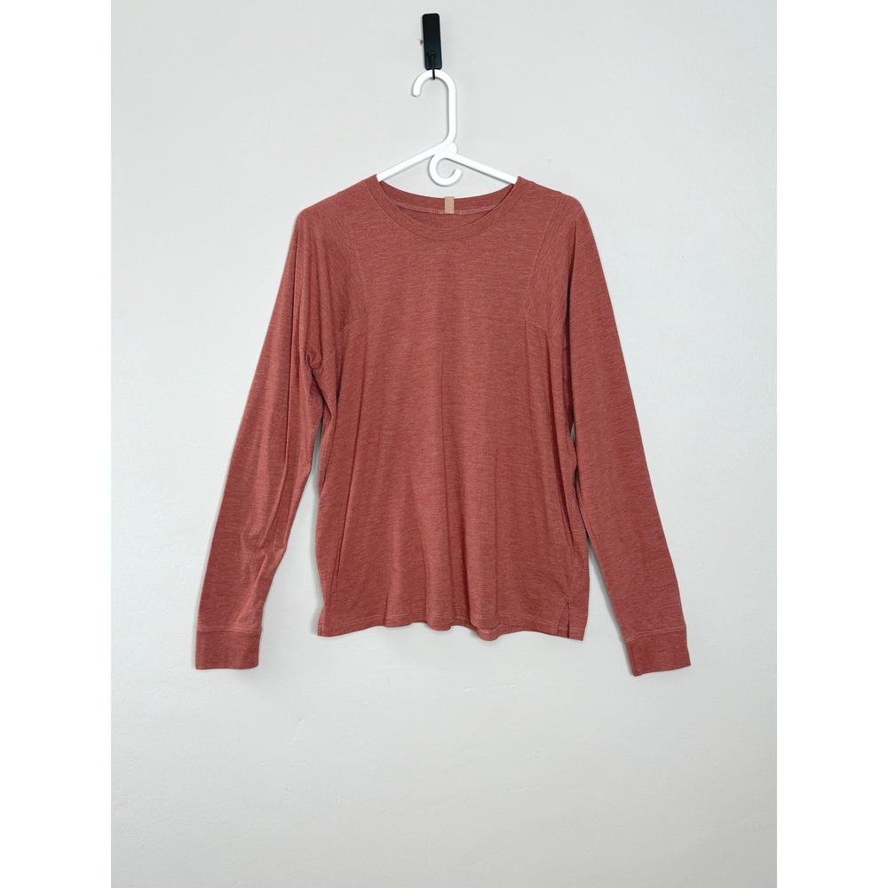 Lunya Restore Long Sleeve Tee Women XL Terracotta Sleepwear Top Pima Cotton Soft
